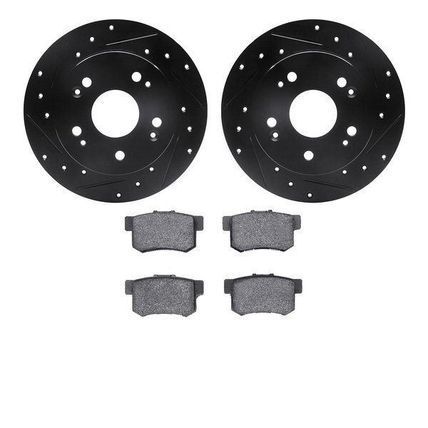 8502-59025, Rotors-Drilled and Slotted-Black with 5000 Advanced Brake Pads, Zinc Coated, Dynamic Friction Co, Mfr#: 8502-59025